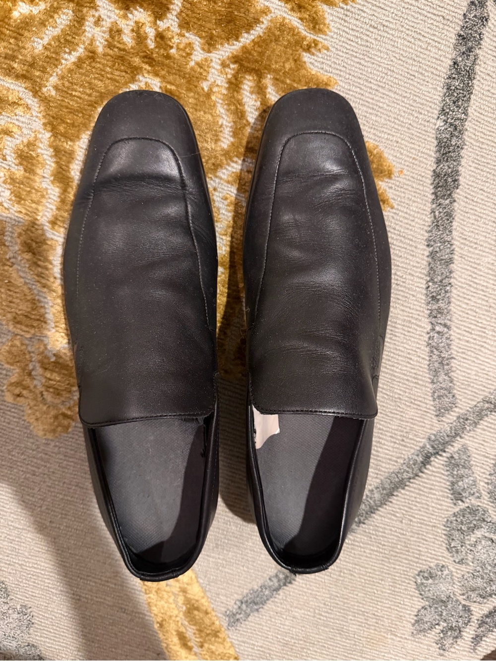 Men's Gucci Black Leather Slip-On Dress Loafers size 8.5 runs very big